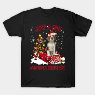 Beagle Just A Girl Who Loves Christmas T-Shirt